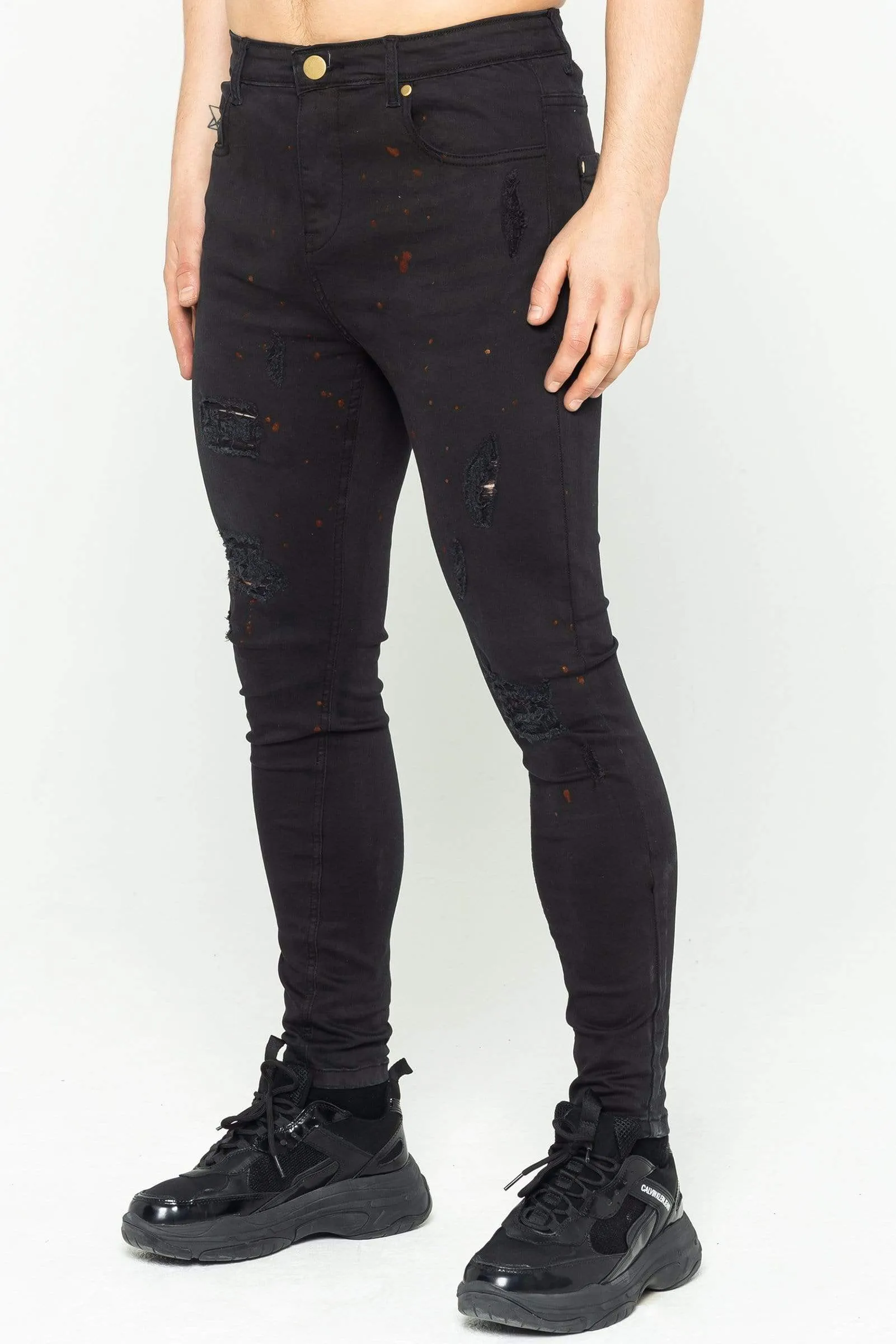 Adrian Spray On Men's Skinny Jeans - Black