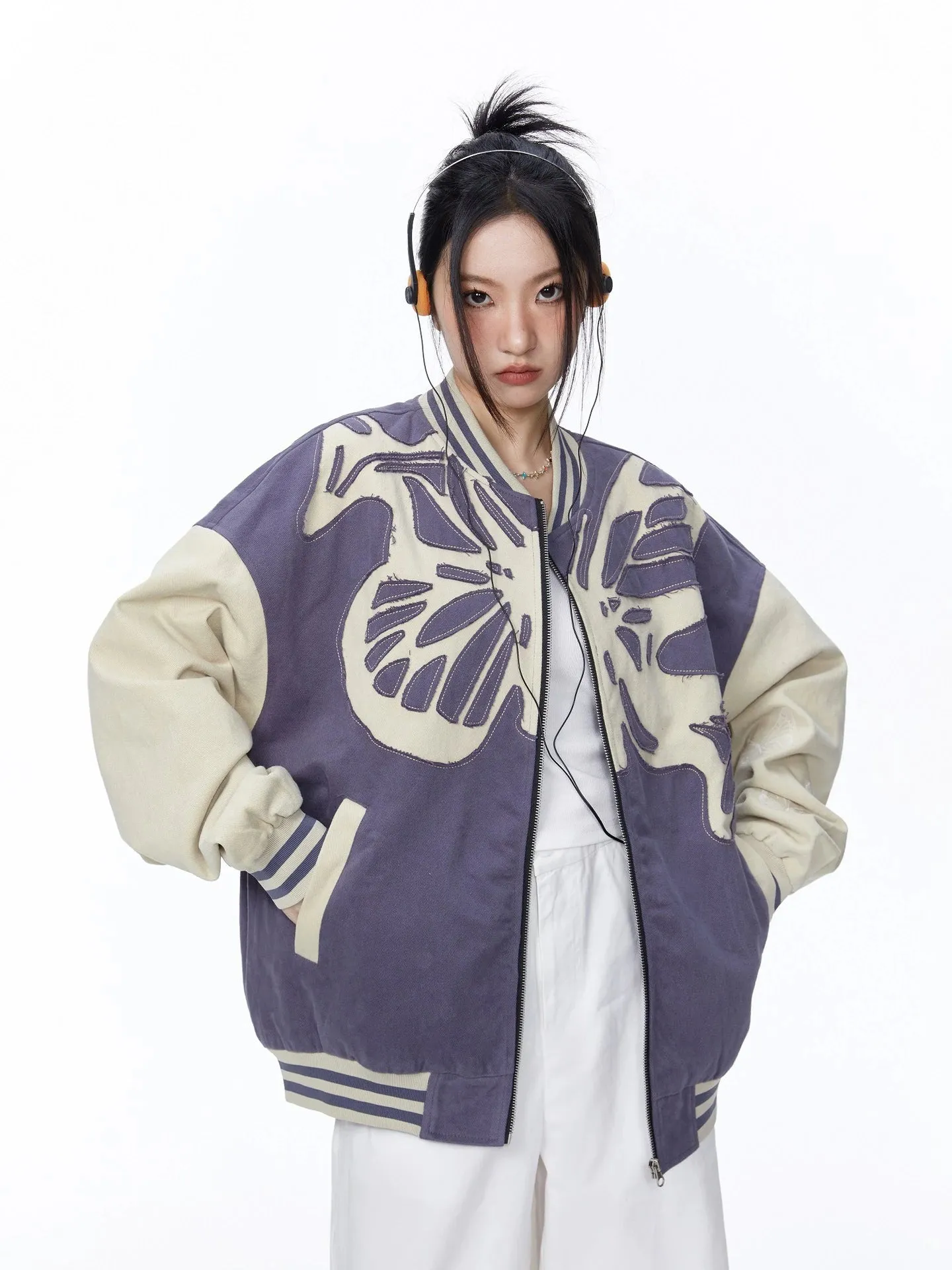 Baroque Butterfly Vintage Cut Varsity Jacket