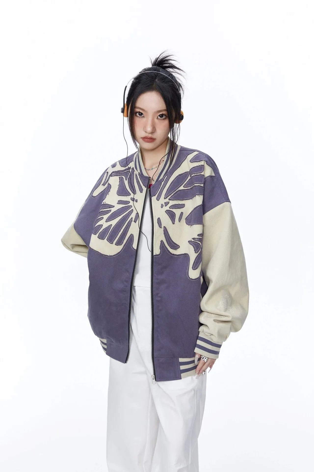 Baroque Butterfly Vintage Cut Varsity Jacket