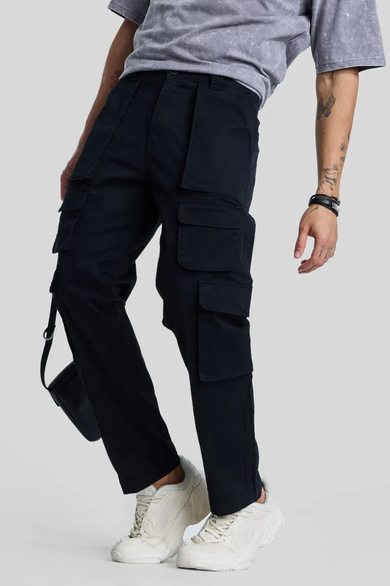 Black Relaxed Fit Cargo Pants