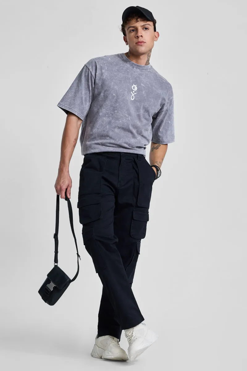 Black Relaxed Fit Cargo Pants