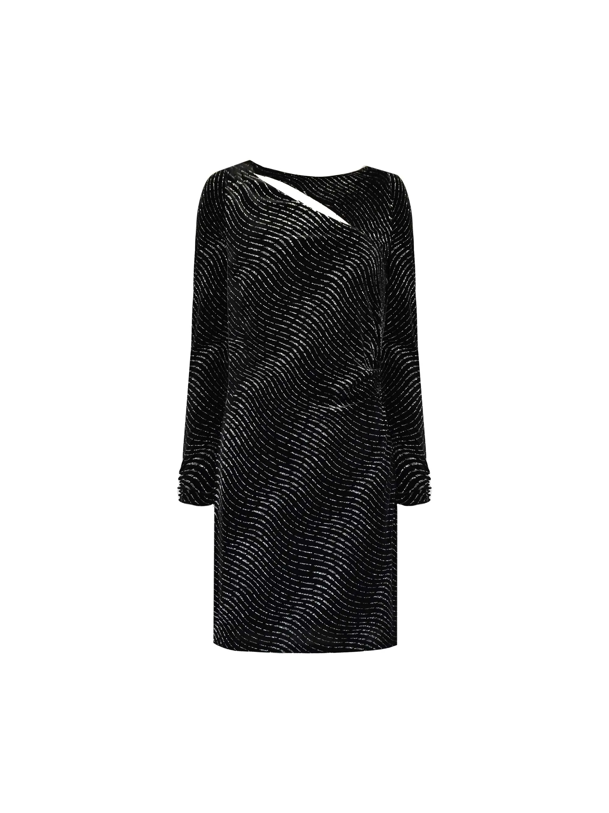 Black Sparkle Velvet Short Dress