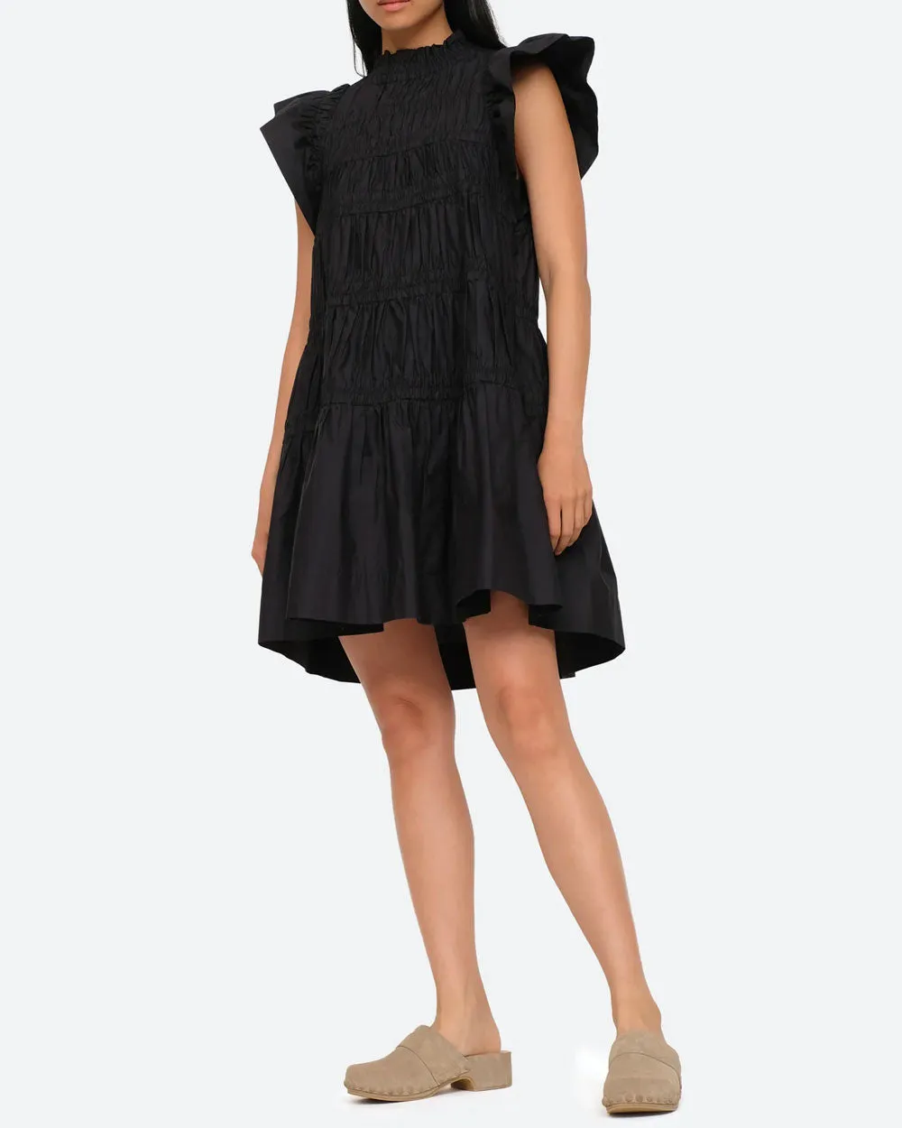 Black Steph Flutter Dress