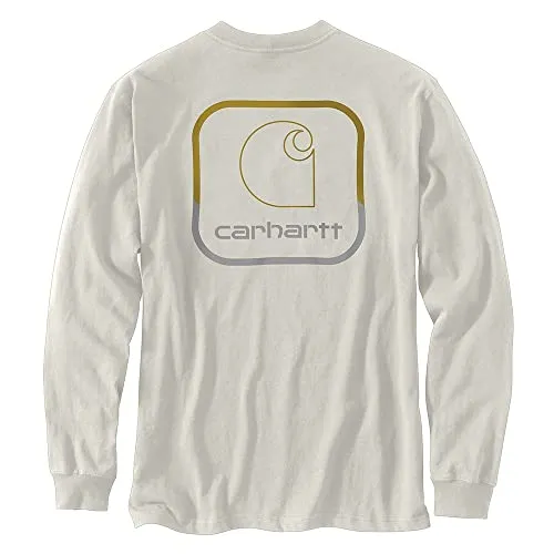 Carhartt 105584 Men's Loose Fit Heavyweight Long-Sleeve Pocket Logo Graphic T-S - X-Large Regular - Malt