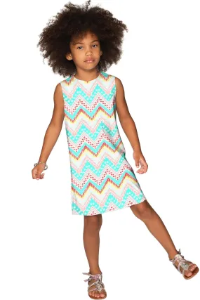 Chevron Please Adele Cute Babydoll Shift Dress - Girls