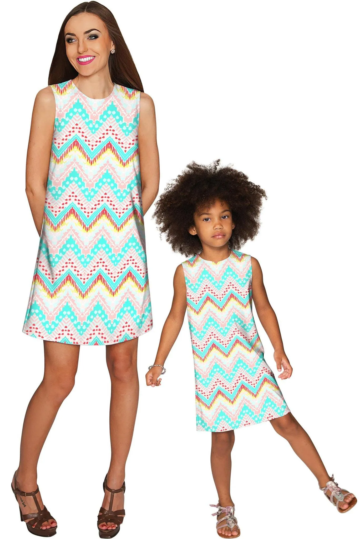 Chevron Please Adele Cute Babydoll Shift Dress - Girls