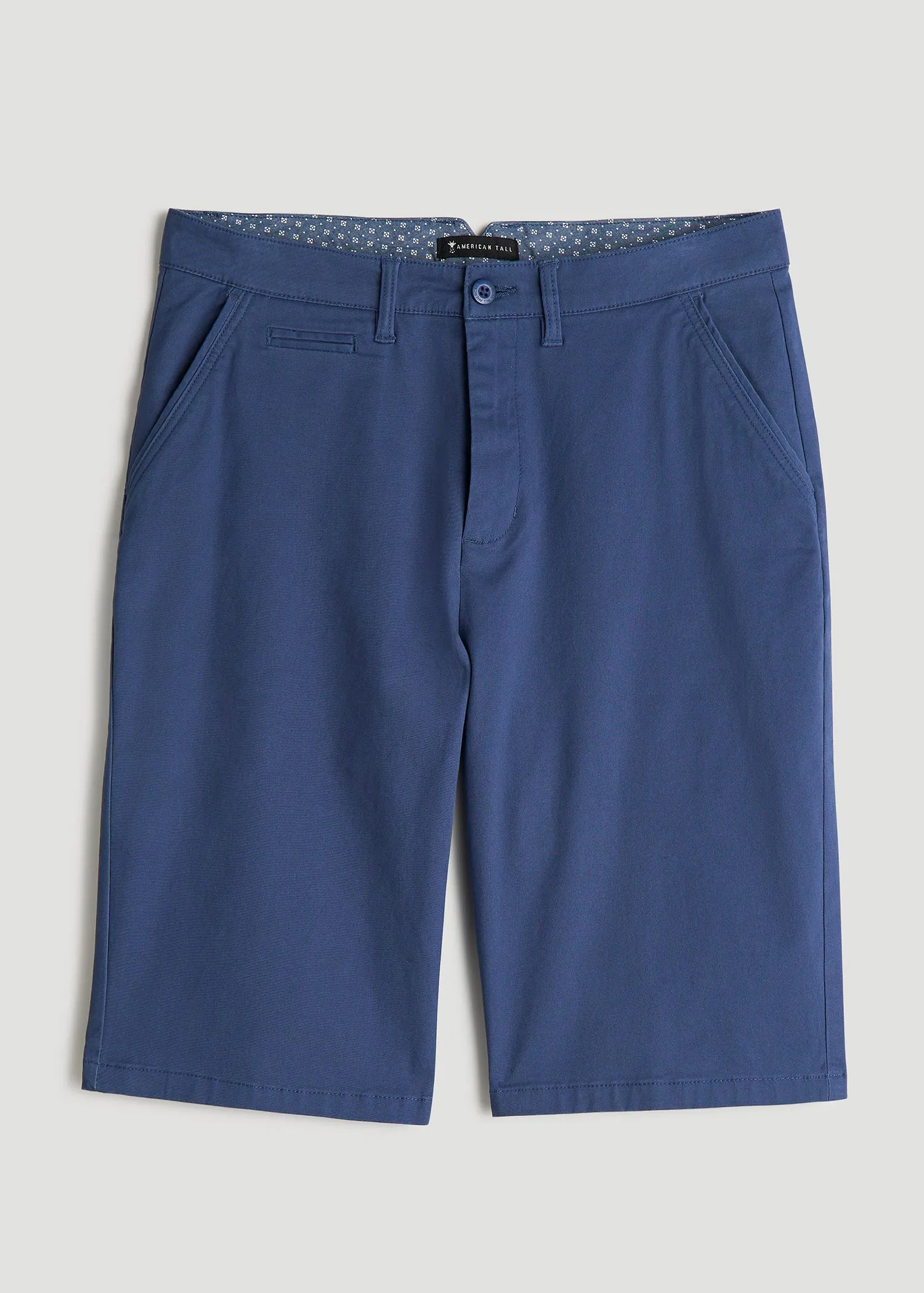 Chino Shorts for Tall Men in Marine Navy