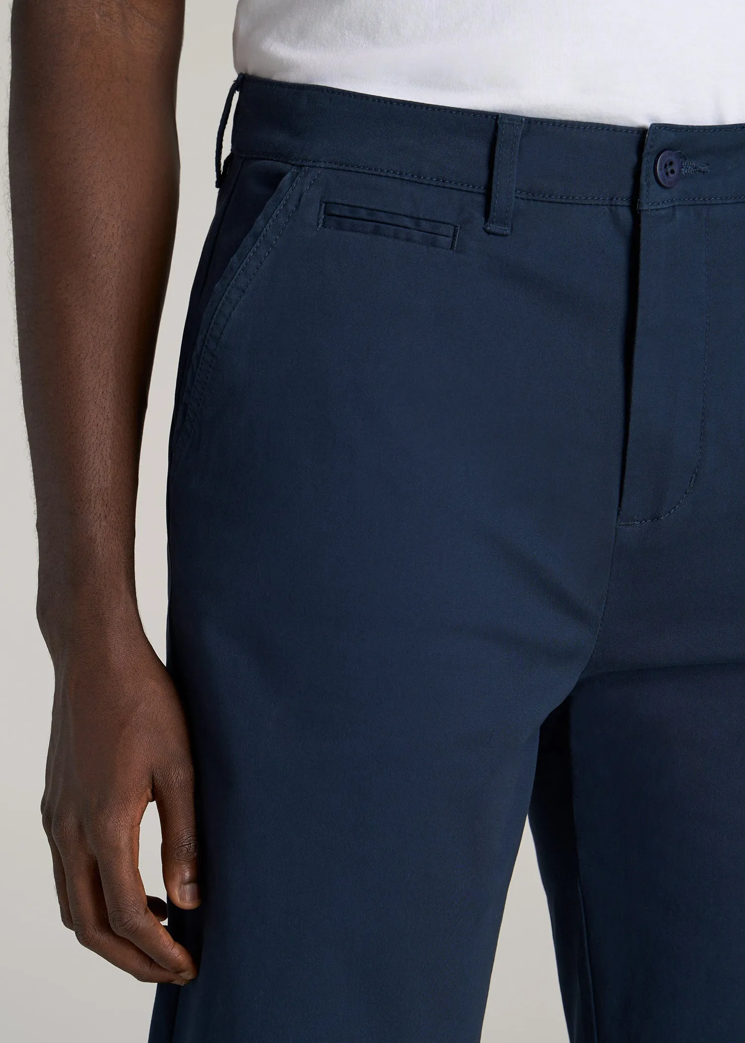 Chino Shorts for Tall Men in Marine Navy