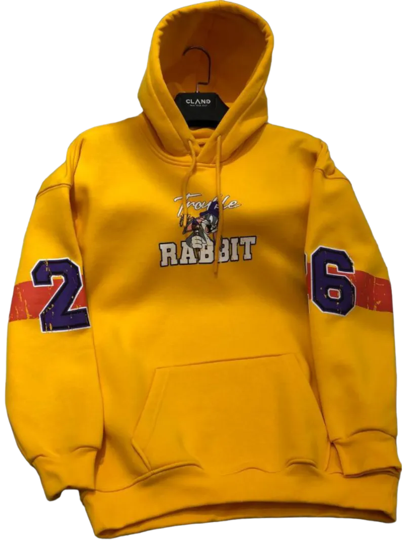 Clang Yellow Men's Graphic Hoodies Heavy Blend Pullover Loose-Fit