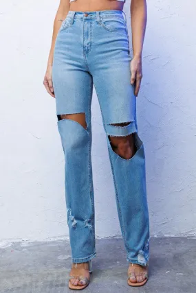 Distressed Wide Leg Jeans