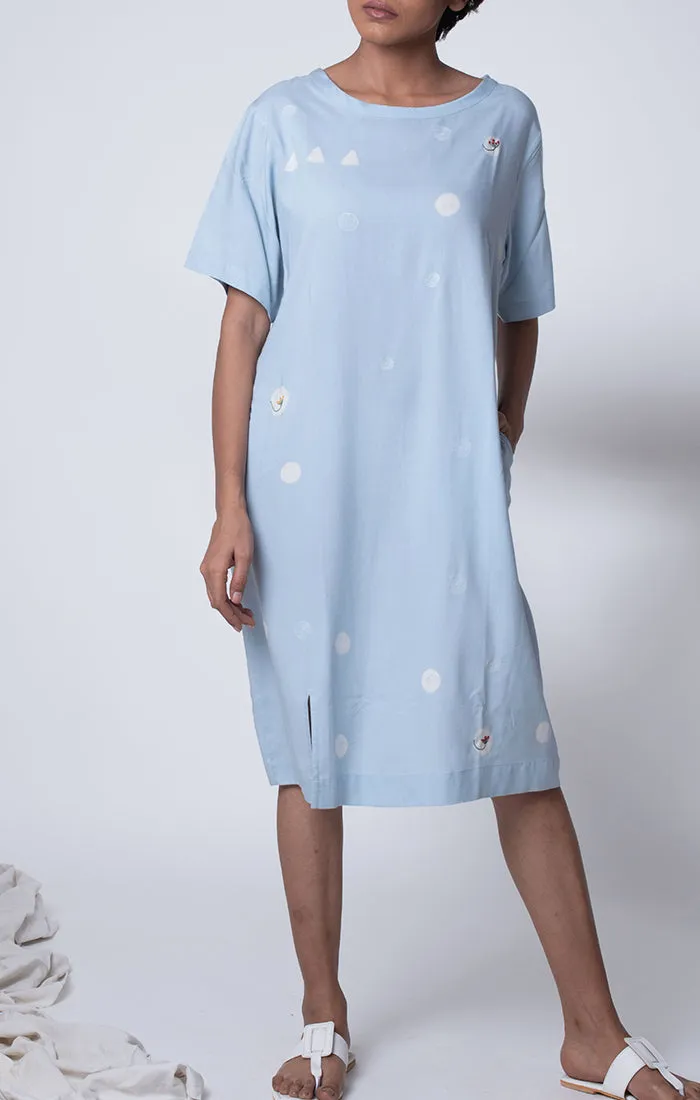 Dusty Blue Shift Dress