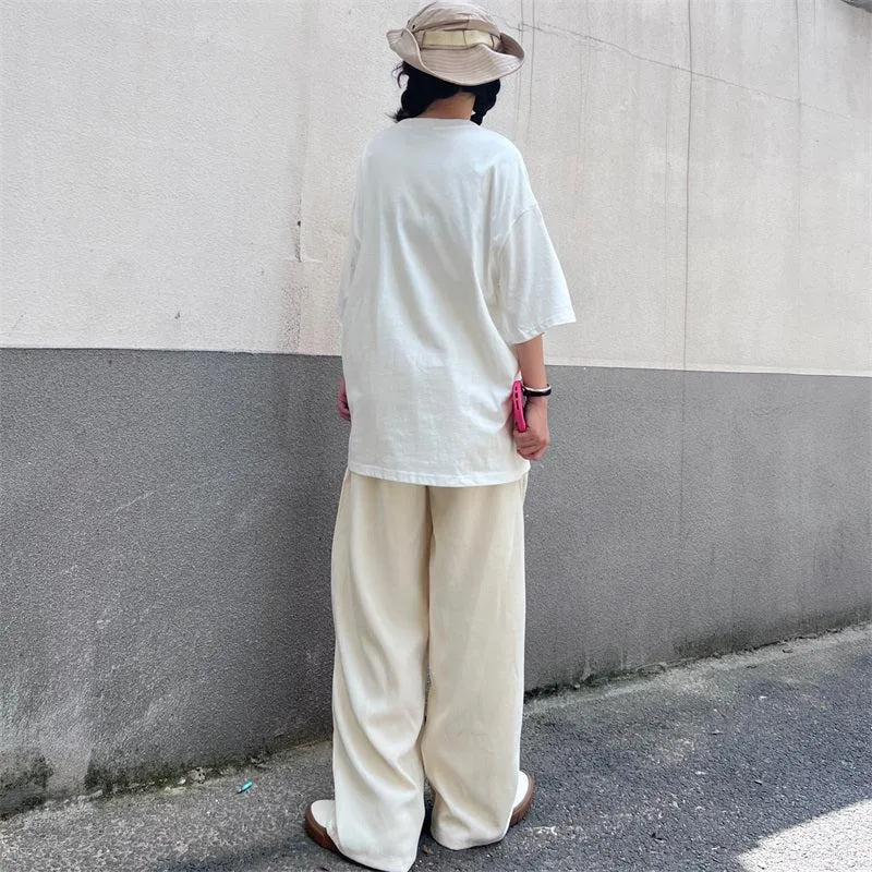 Elastic Waist Relaxed Fit Pants