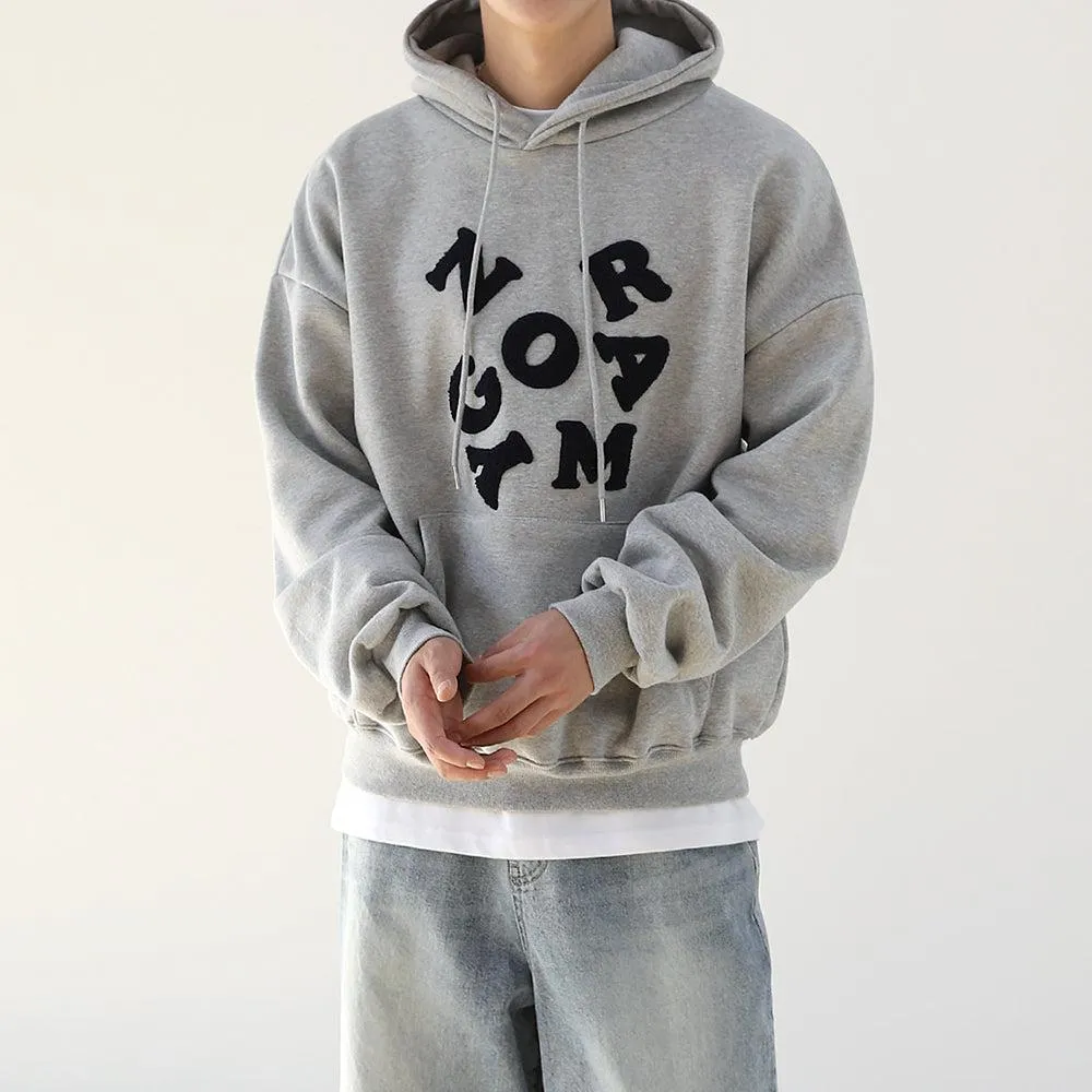 Embroidery Letter Graphic Hoodies