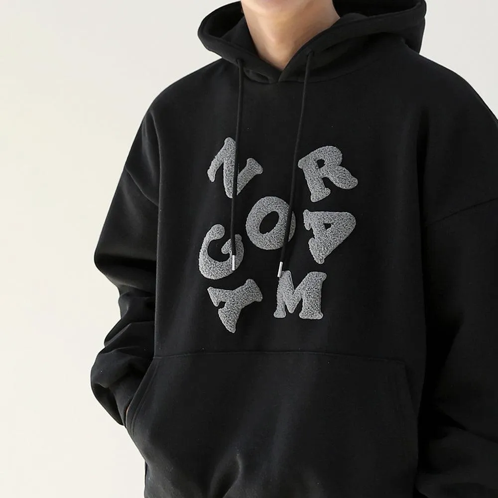 Embroidery Letter Graphic Hoodies