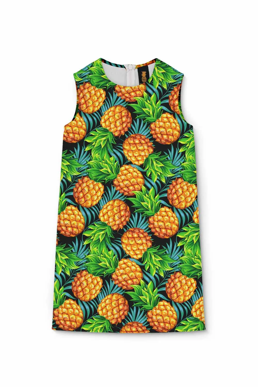 Endless Summer Adele Green Pineapple Print Cute Shift Dress - Girls