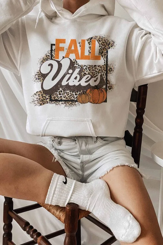 FALL VIBES PUMPKIN LEOPARD GRAPHIC HOODIE