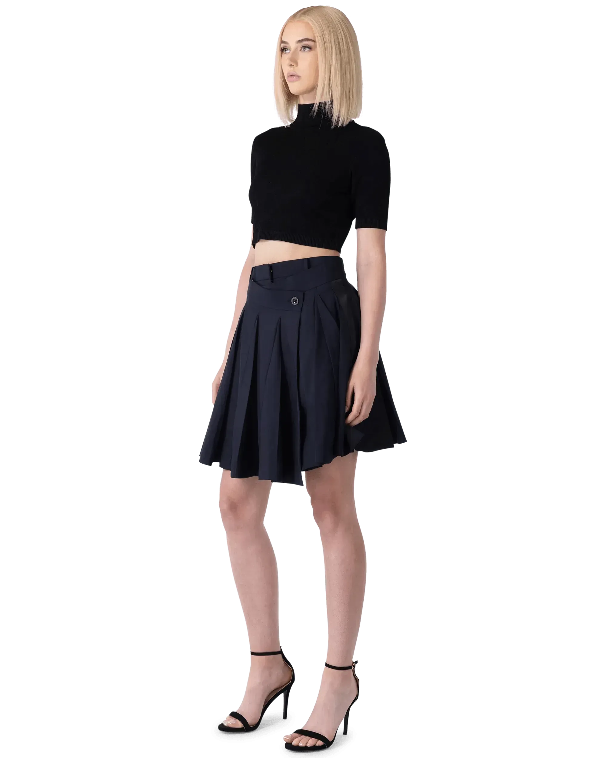 Fendi Brush Mock Neck Crop Top