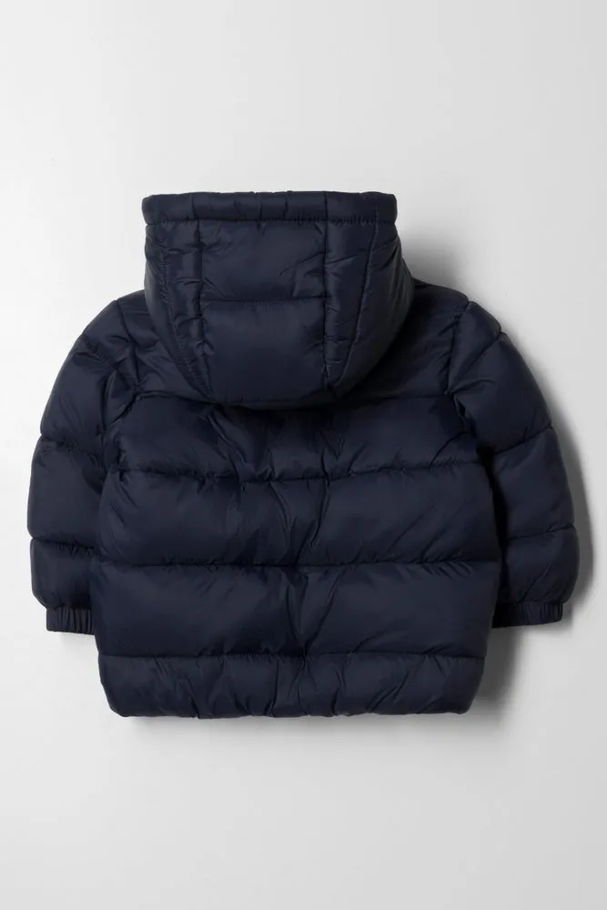 Hooded Puffer Jacket Navy