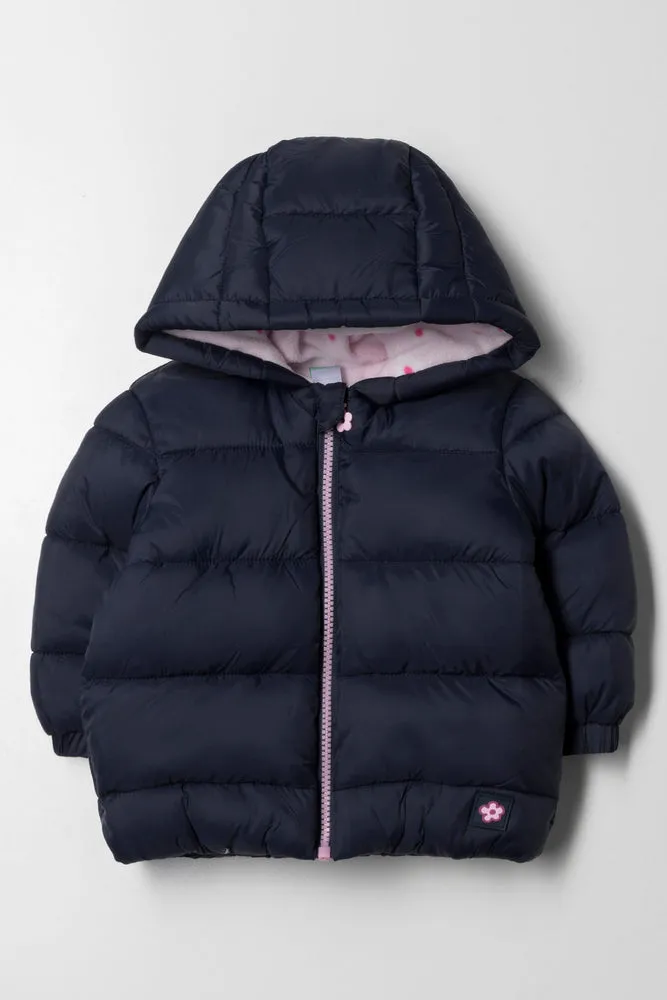 Hooded Puffer Jacket Navy