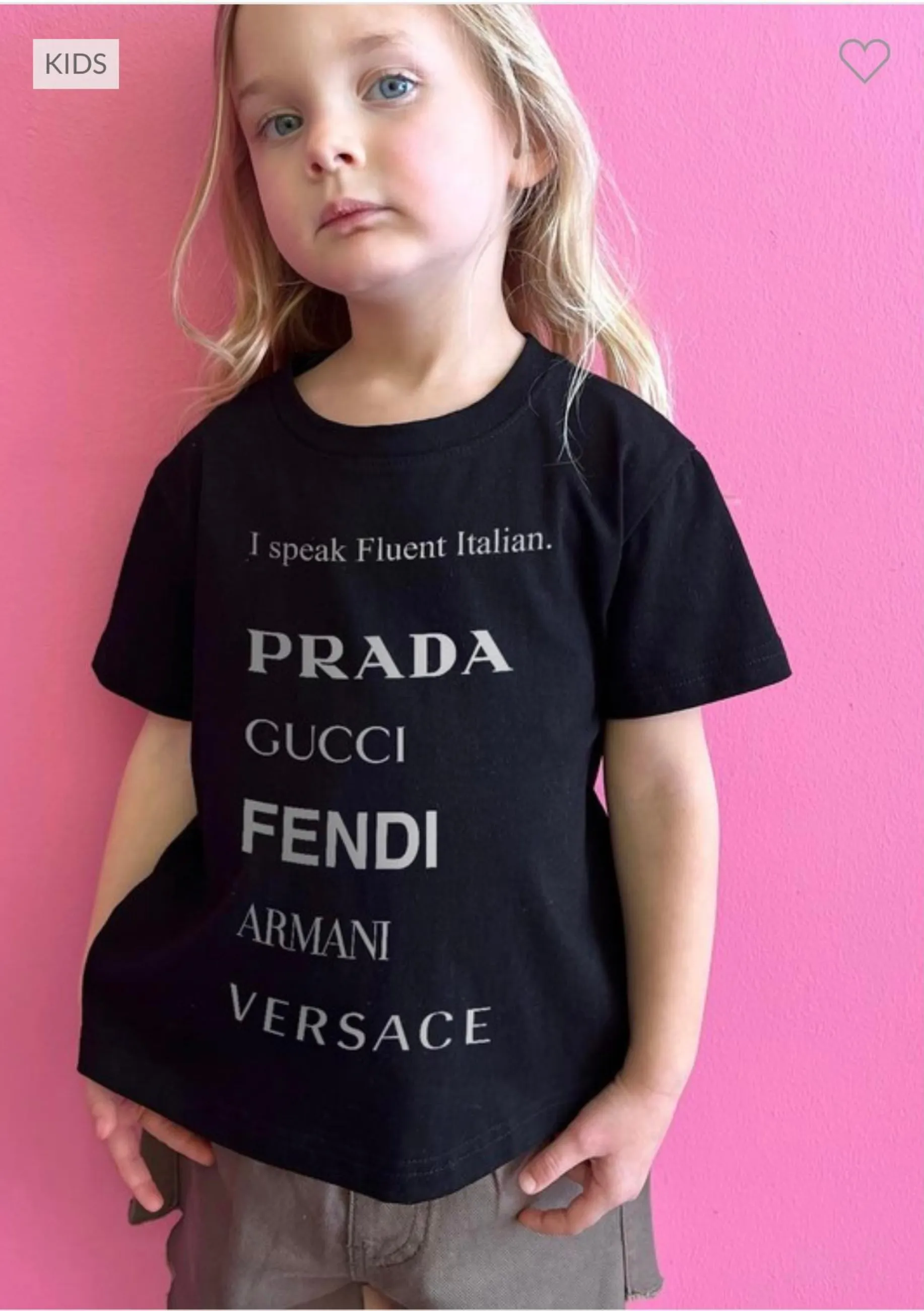 I Speak Fluent Italian Kids Graphic Tee