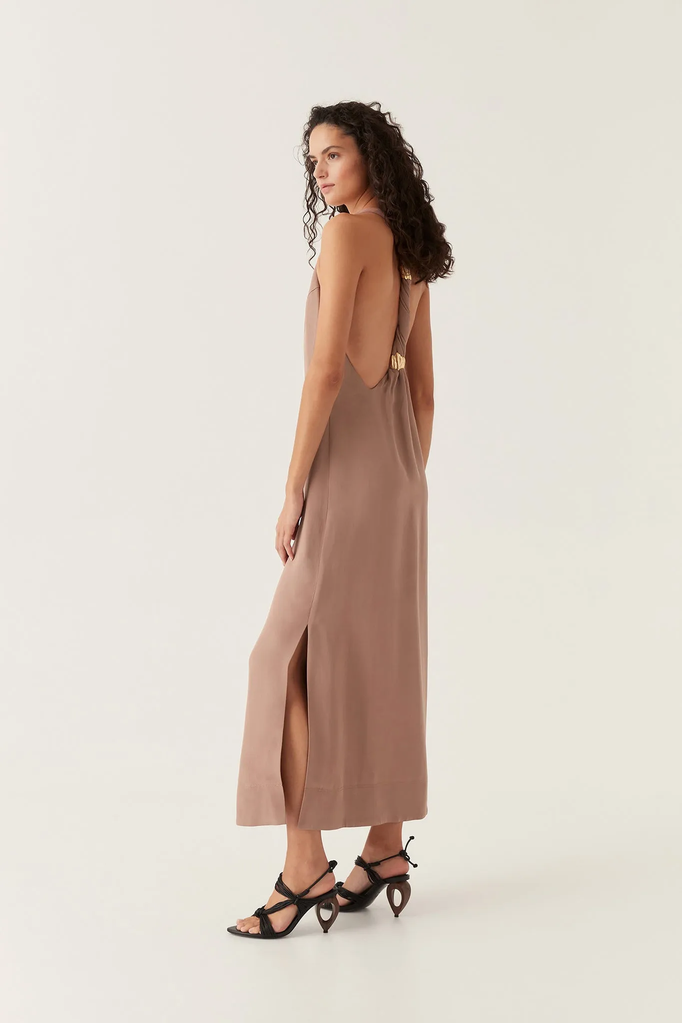 Intrigue Twist Back Midi Dress