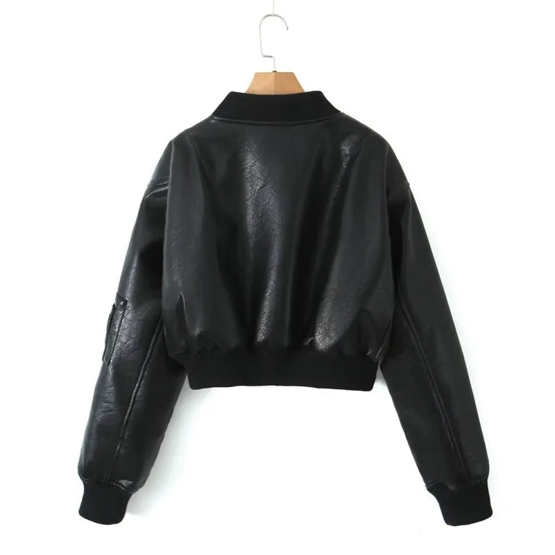 Isa Leather Bomber Jacket