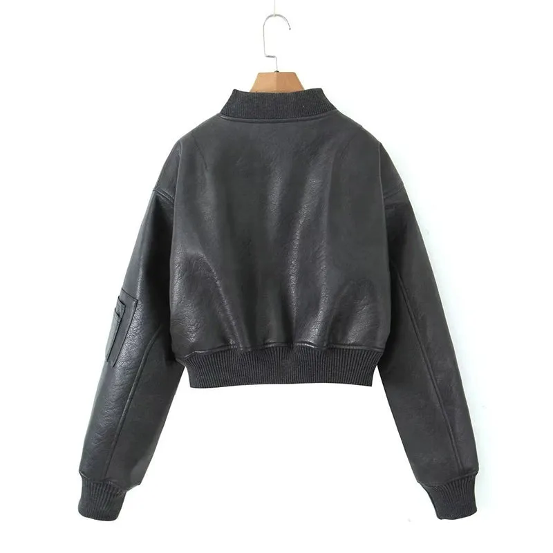 Isa Leather Bomber Jacket