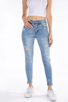 KanCan Distressed Ankle Jeans