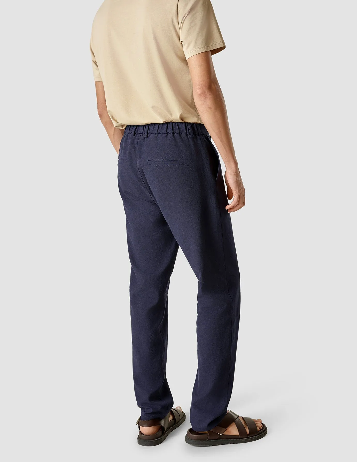 Linen Pants Relaxed Fit Navy