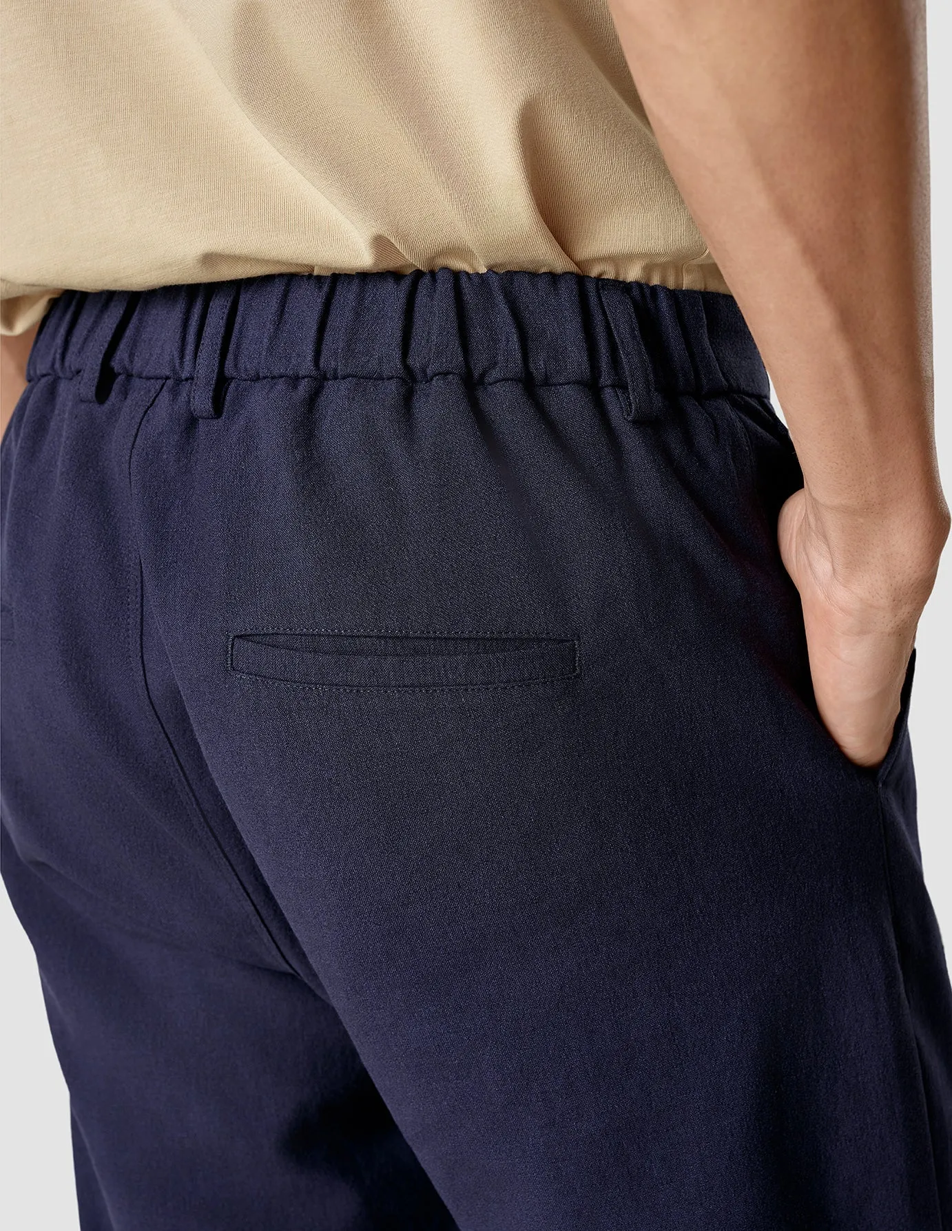 Linen Pants Relaxed Fit Navy