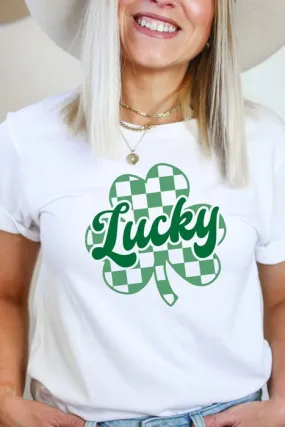 Lucky Checkered Clover Graphic Tee