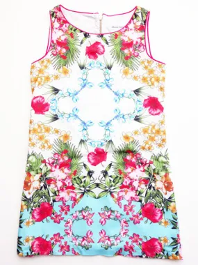 Maria Casero Tropical Floral Print Girls Dress Size 8