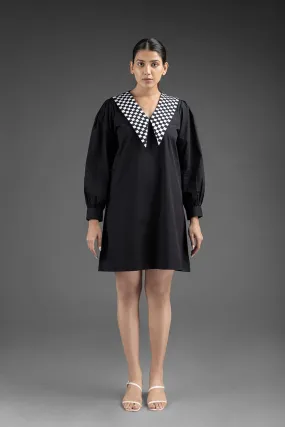 Matted Shift Dress - Black