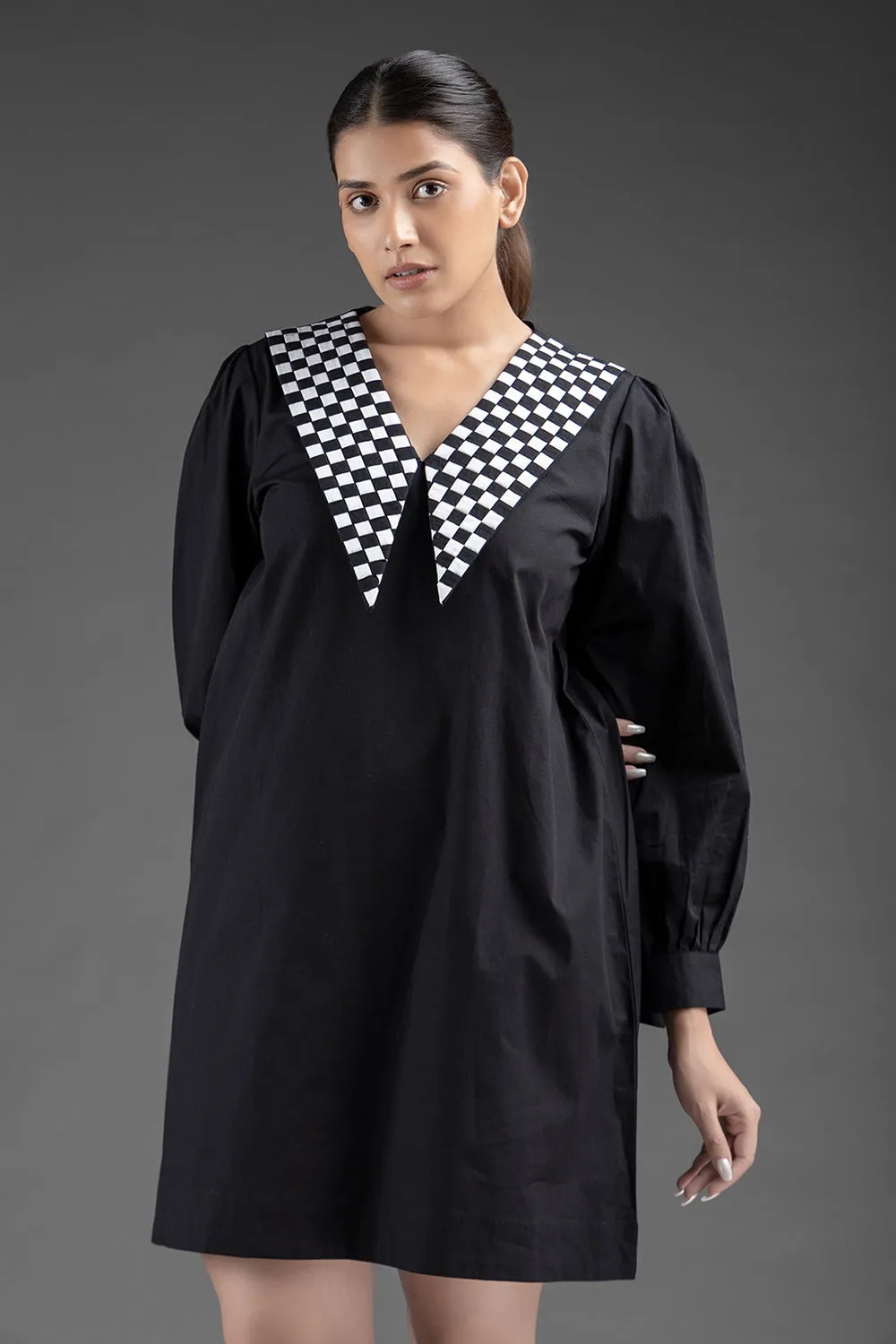 Matted Shift Dress - Black