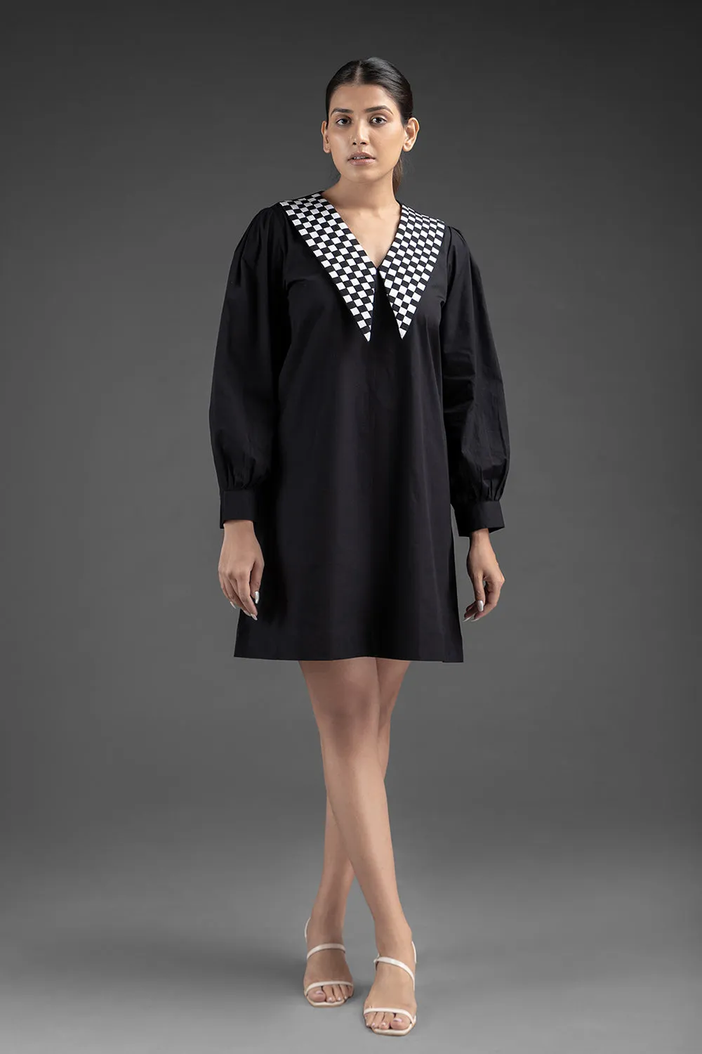 Matted Shift Dress - Black