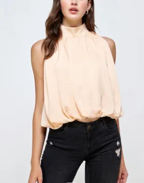 Mock Neck Balloon Top