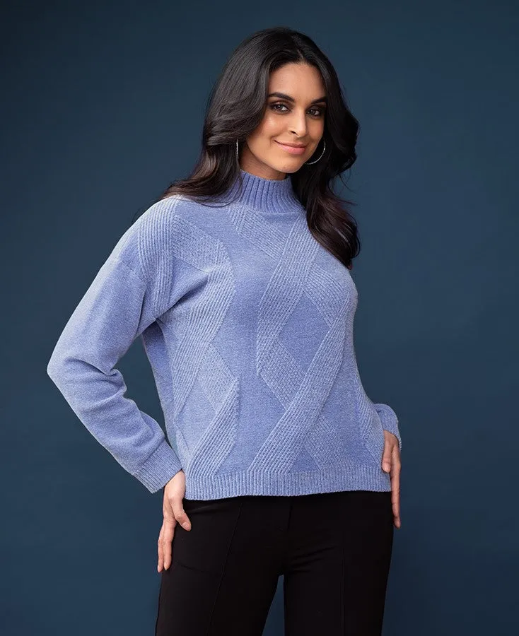 Mock Neck Chenille Pullover