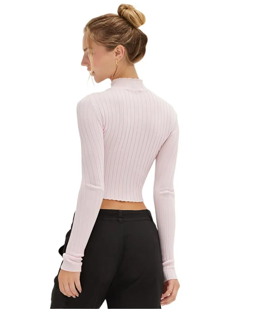 Molly Mock Neck Long Sleeve Crop Top