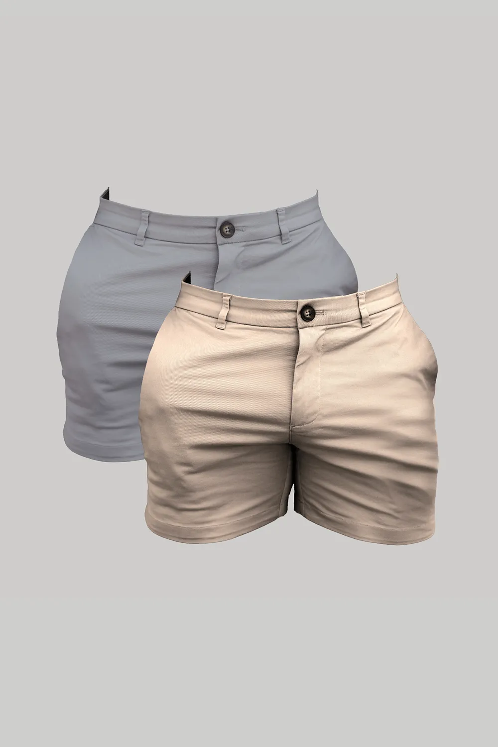 Muscle Fit Chino Shorts - Shorter Length 2-Pack