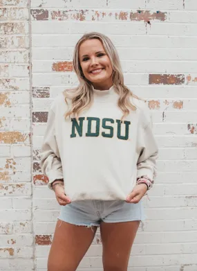 ndsu chenille mock neck crew