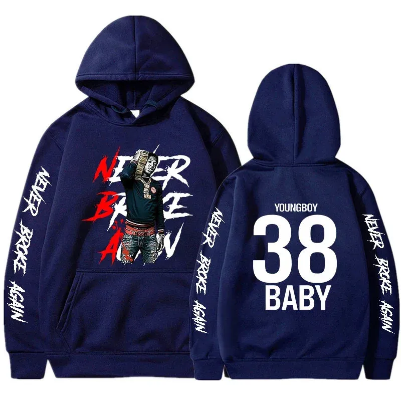 Never Broke Again Hoodies Men Fashion YoungBoy Graphic Printed Sweatshirts Women Cool Casual Harajuku Sportwear Hooded Pullovers