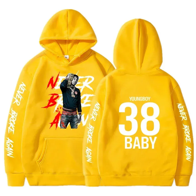 Never Broke Again Hoodies Men Fashion YoungBoy Graphic Printed Sweatshirts Women Cool Casual Harajuku Sportwear Hooded Pullovers