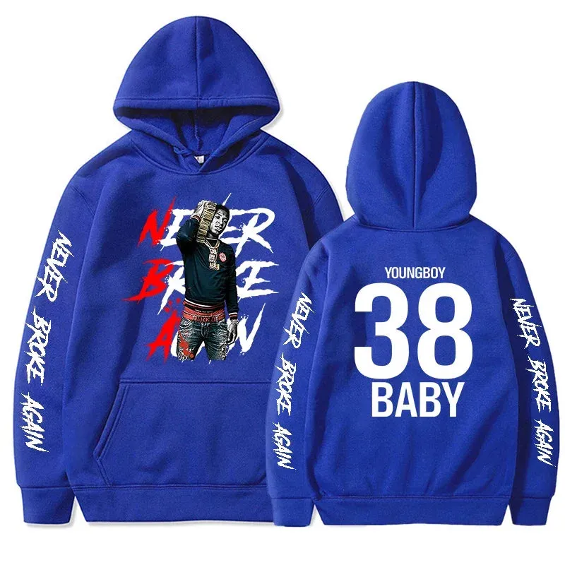 Never Broke Again Hoodies Men Fashion YoungBoy Graphic Printed Sweatshirts Women Cool Casual Harajuku Sportwear Hooded Pullovers