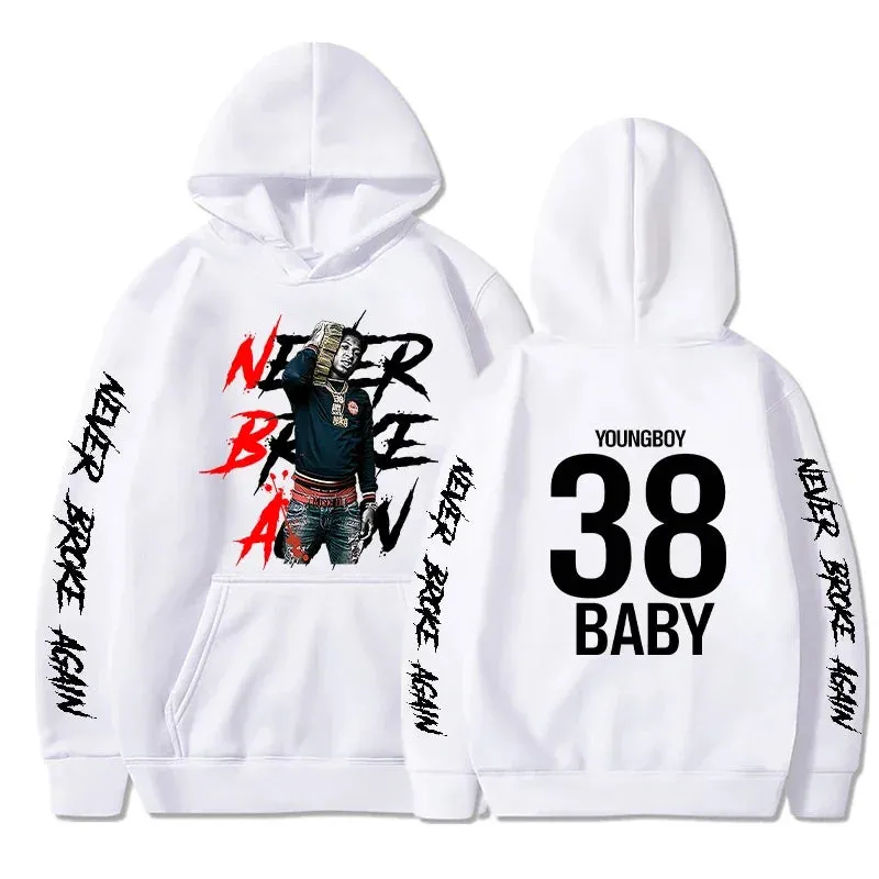 Never Broke Again Hoodies Men Fashion YoungBoy Graphic Printed Sweatshirts Women Cool Casual Harajuku Sportwear Hooded Pullovers