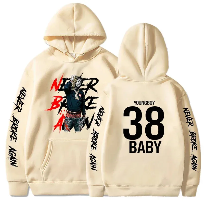 Never Broke Again Hoodies Men Fashion YoungBoy Graphic Printed Sweatshirts Women Cool Casual Harajuku Sportwear Hooded Pullovers