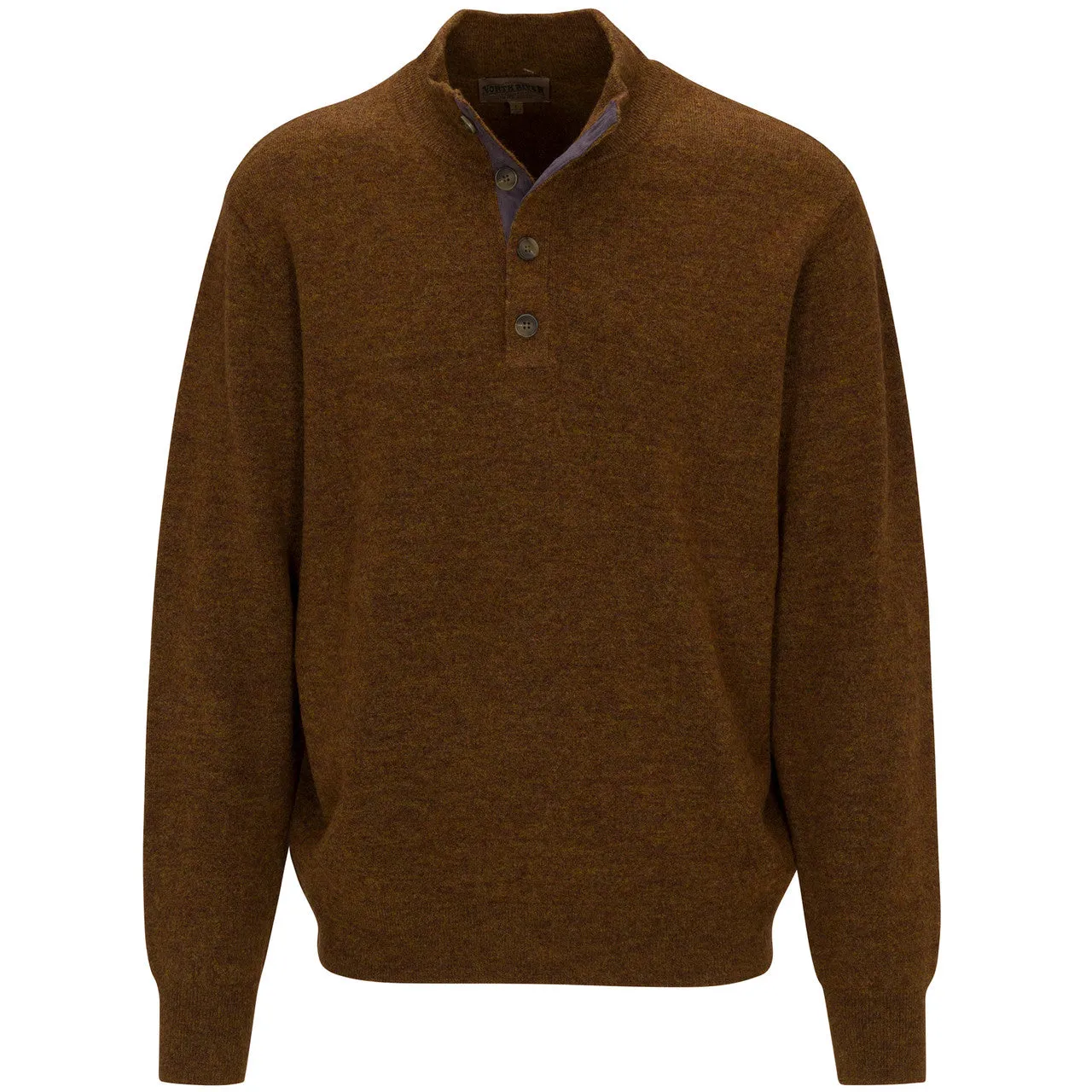 North River M Placket Mock Sweater TOBACCO