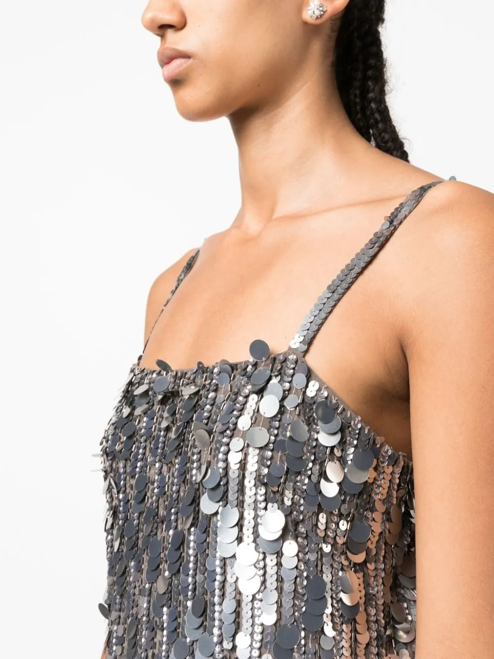 PAROSH sequined sleeveless minidress