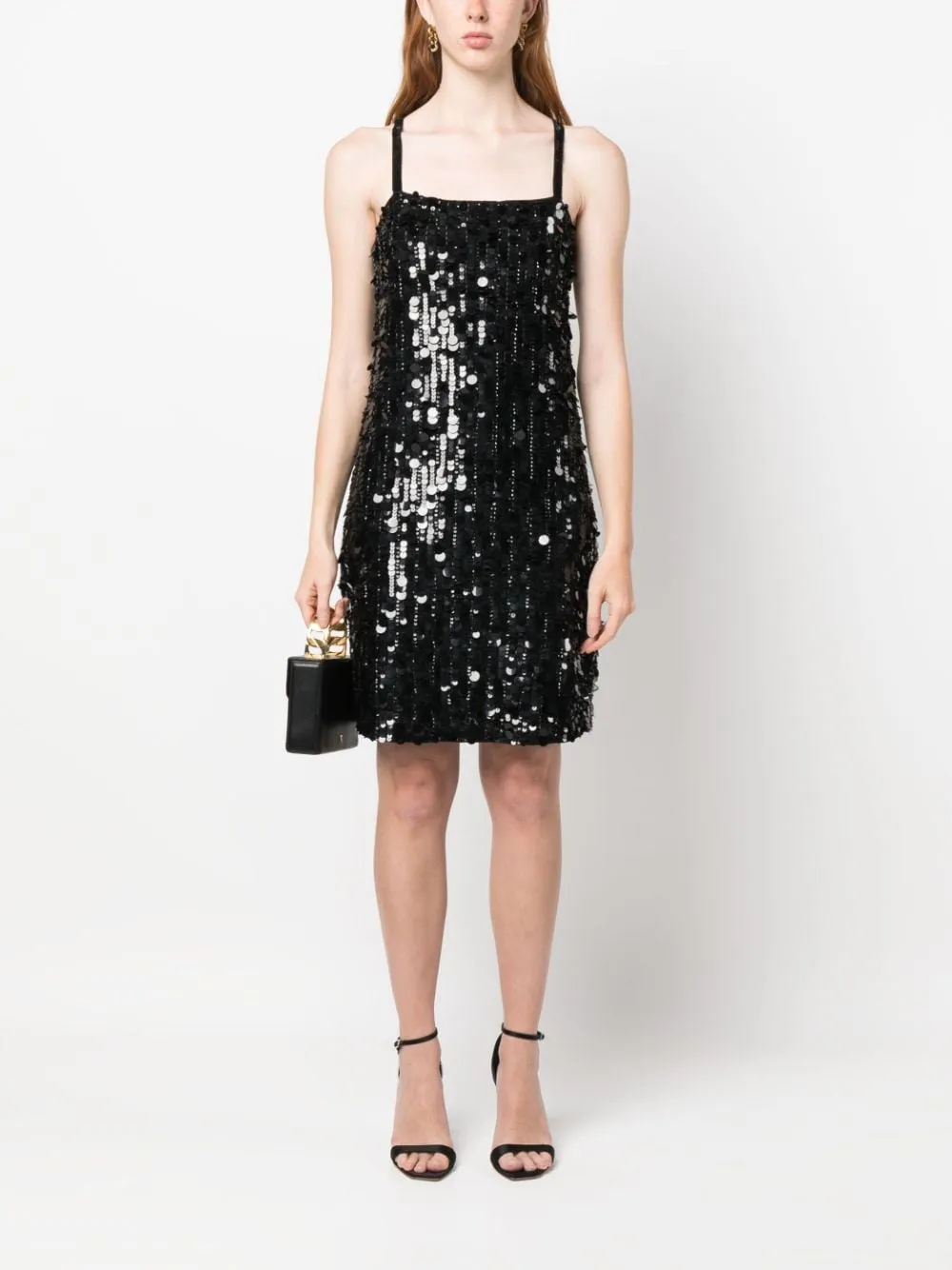 PAROSH sequined sleeveless minidress