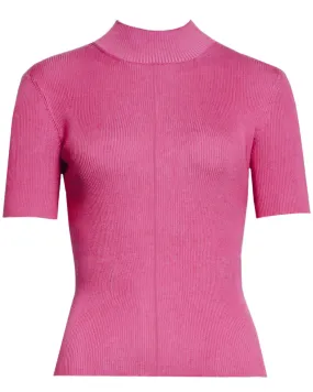 Peony Ribbed Mock Neck Pullover