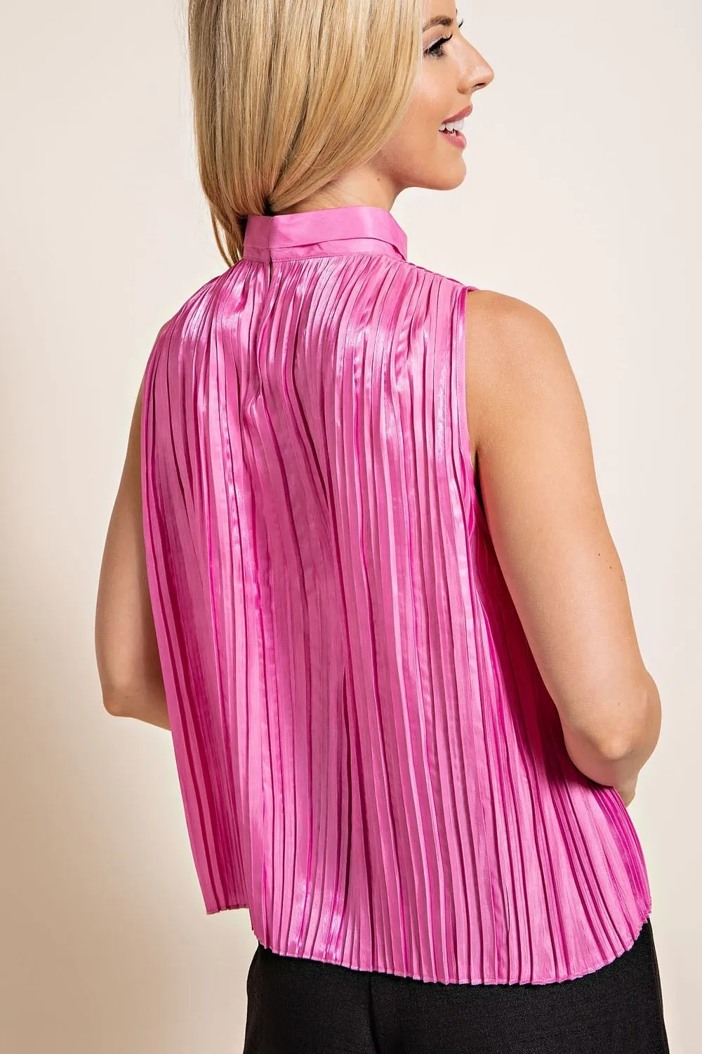 Pleated Sleeveless Top